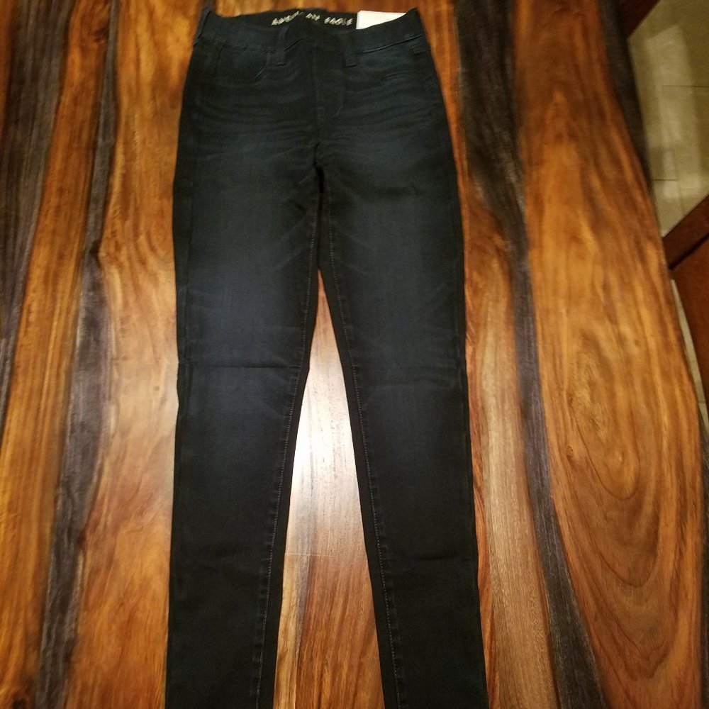 Dark Blue High Rise Pull On Jeggings